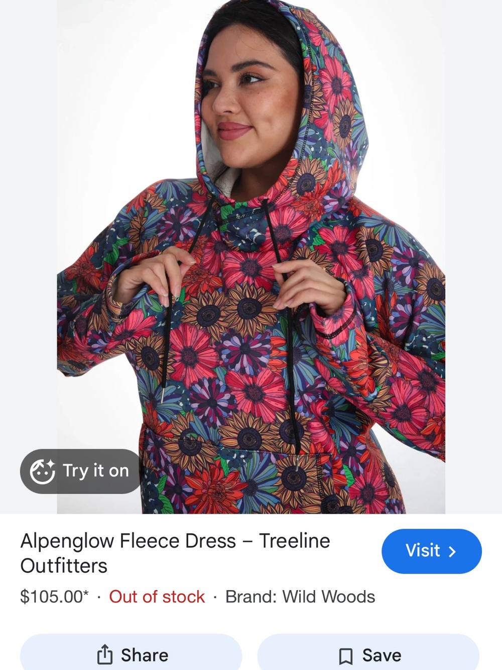Alpenglow Fleece Dress in Multicolor Floral